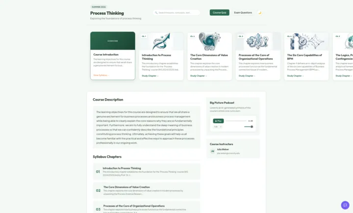 Course page in the Melon Sage template