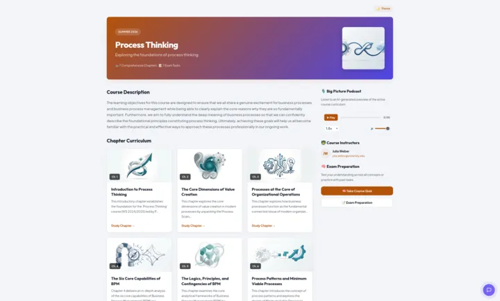 Course page in the Pineapple template